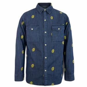 Adventure Time Lemongrab Denim Button Up Shirt Size XL NWT